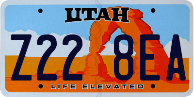 UT license plate Z228EA