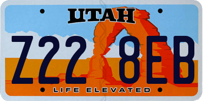 UT license plate Z228EB