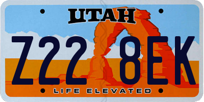 UT license plate Z228EK