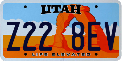UT license plate Z228EV