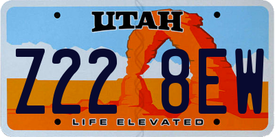 UT license plate Z228EW