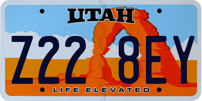 UT license plate Z228EY