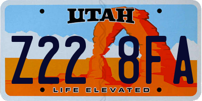 UT license plate Z228FA