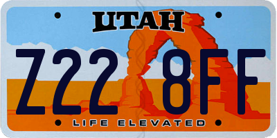 UT license plate Z228FF