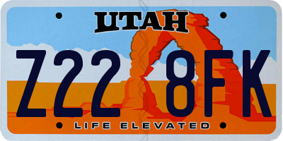 UT license plate Z228FK