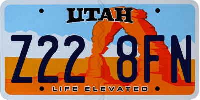 UT license plate Z228FN