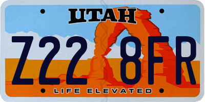 UT license plate Z228FR