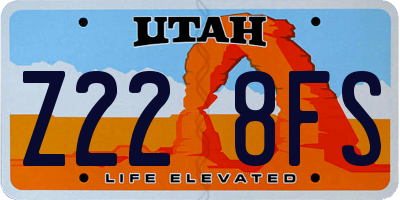 UT license plate Z228FS