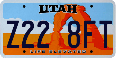 UT license plate Z228FT