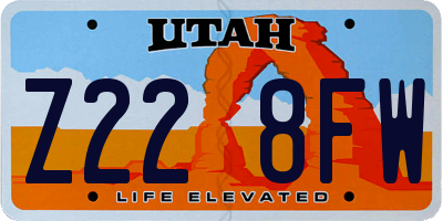 UT license plate Z228FW