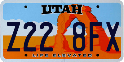 UT license plate Z228FX