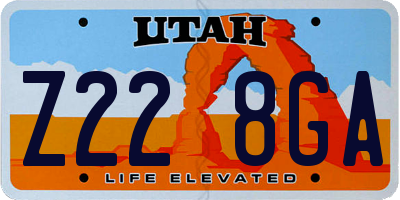 UT license plate Z228GA