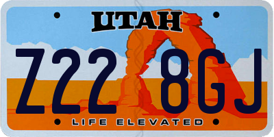 UT license plate Z228GJ