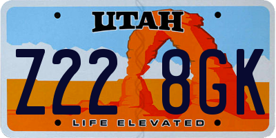 UT license plate Z228GK