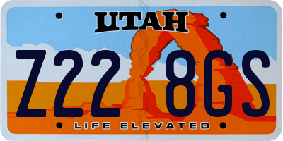 UT license plate Z228GS