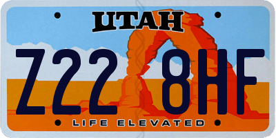 UT license plate Z228HF