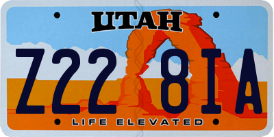 UT license plate Z228IA