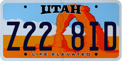 UT license plate Z228ID