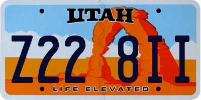 UT license plate Z228II