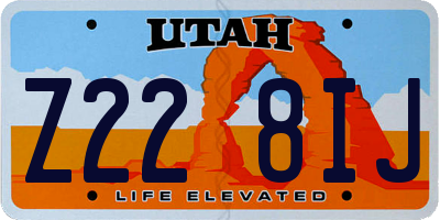 UT license plate Z228IJ
