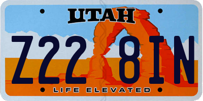 UT license plate Z228IN