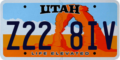 UT license plate Z228IV