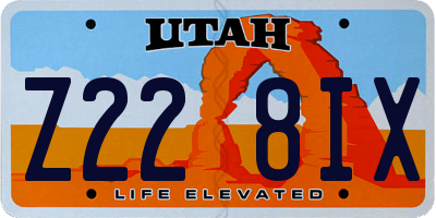 UT license plate Z228IX