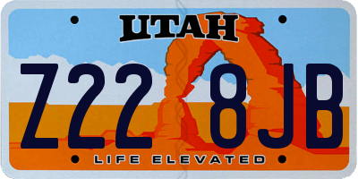 UT license plate Z228JB
