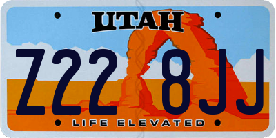 UT license plate Z228JJ