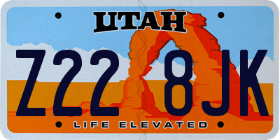 UT license plate Z228JK