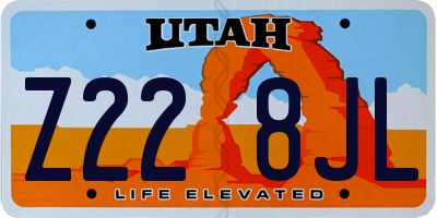 UT license plate Z228JL