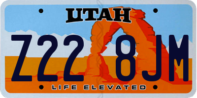 UT license plate Z228JM