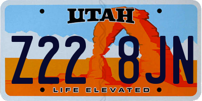 UT license plate Z228JN