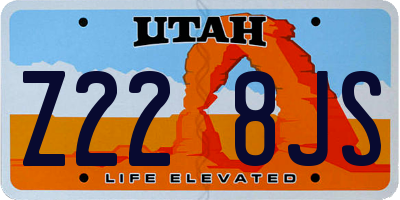 UT license plate Z228JS