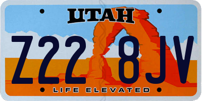 UT license plate Z228JV