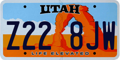 UT license plate Z228JW