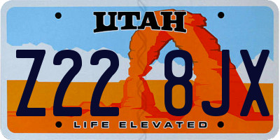 UT license plate Z228JX