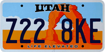 UT license plate Z228KE