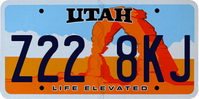 UT license plate Z228KJ