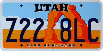 UT license plate Z228LC