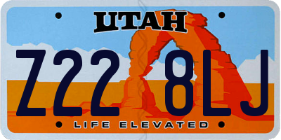 UT license plate Z228LJ