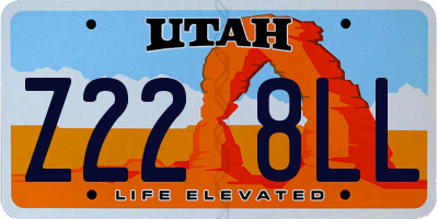 UT license plate Z228LL