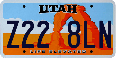 UT license plate Z228LN