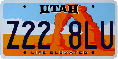 UT license plate Z228LU