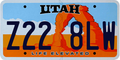 UT license plate Z228LW
