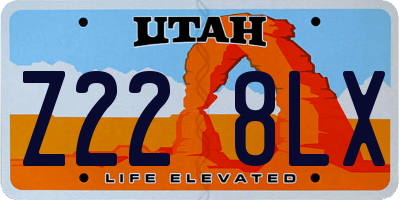 UT license plate Z228LX