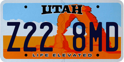 UT license plate Z228MD