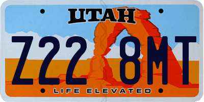 UT license plate Z228MT