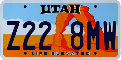 UT license plate Z228MW