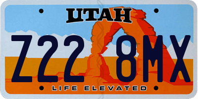 UT license plate Z228MX